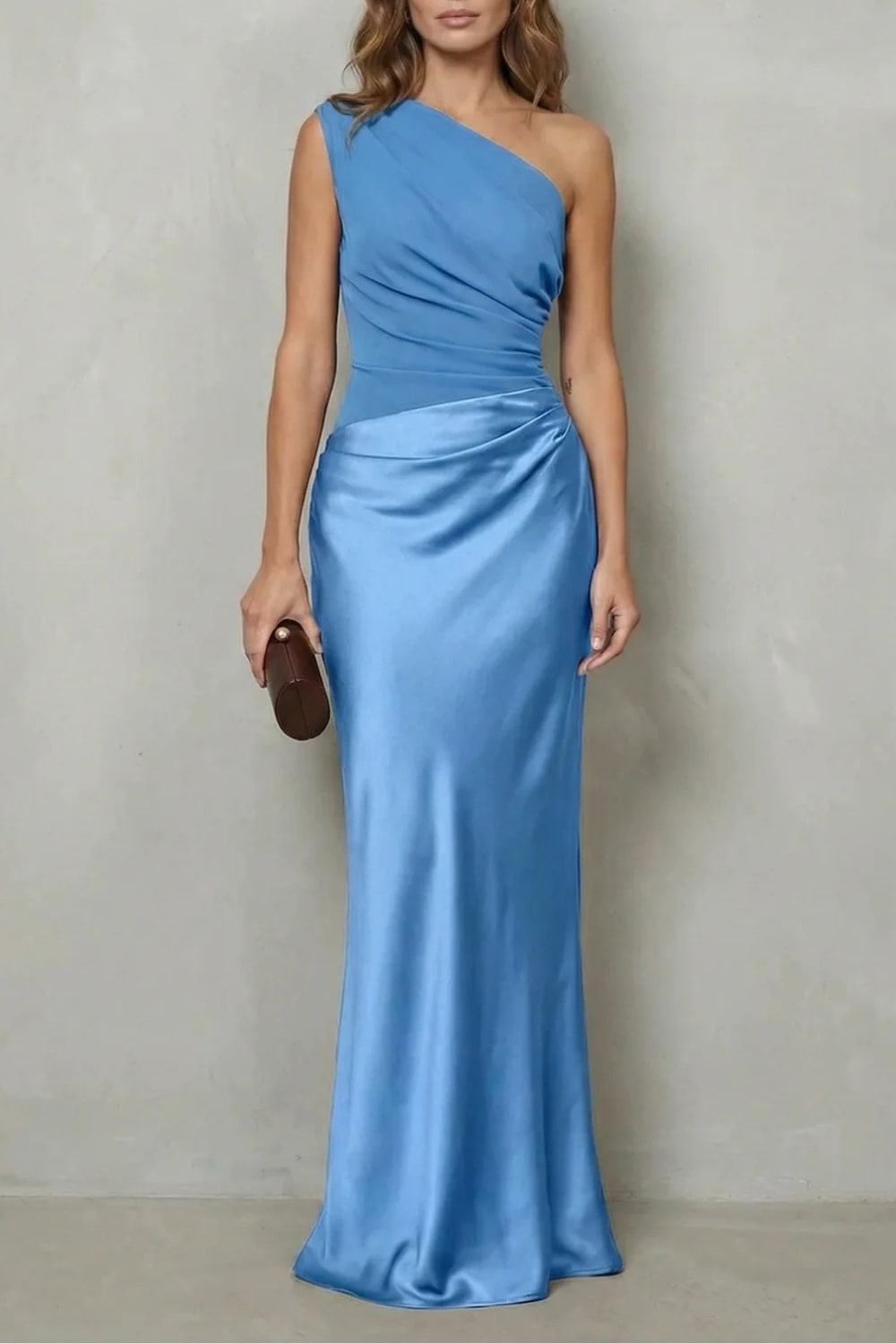 Jeanne One Shoulder Satin Evening Gown_7