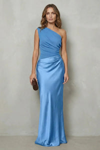 Jeanne One Shoulder Satin Evening Gown