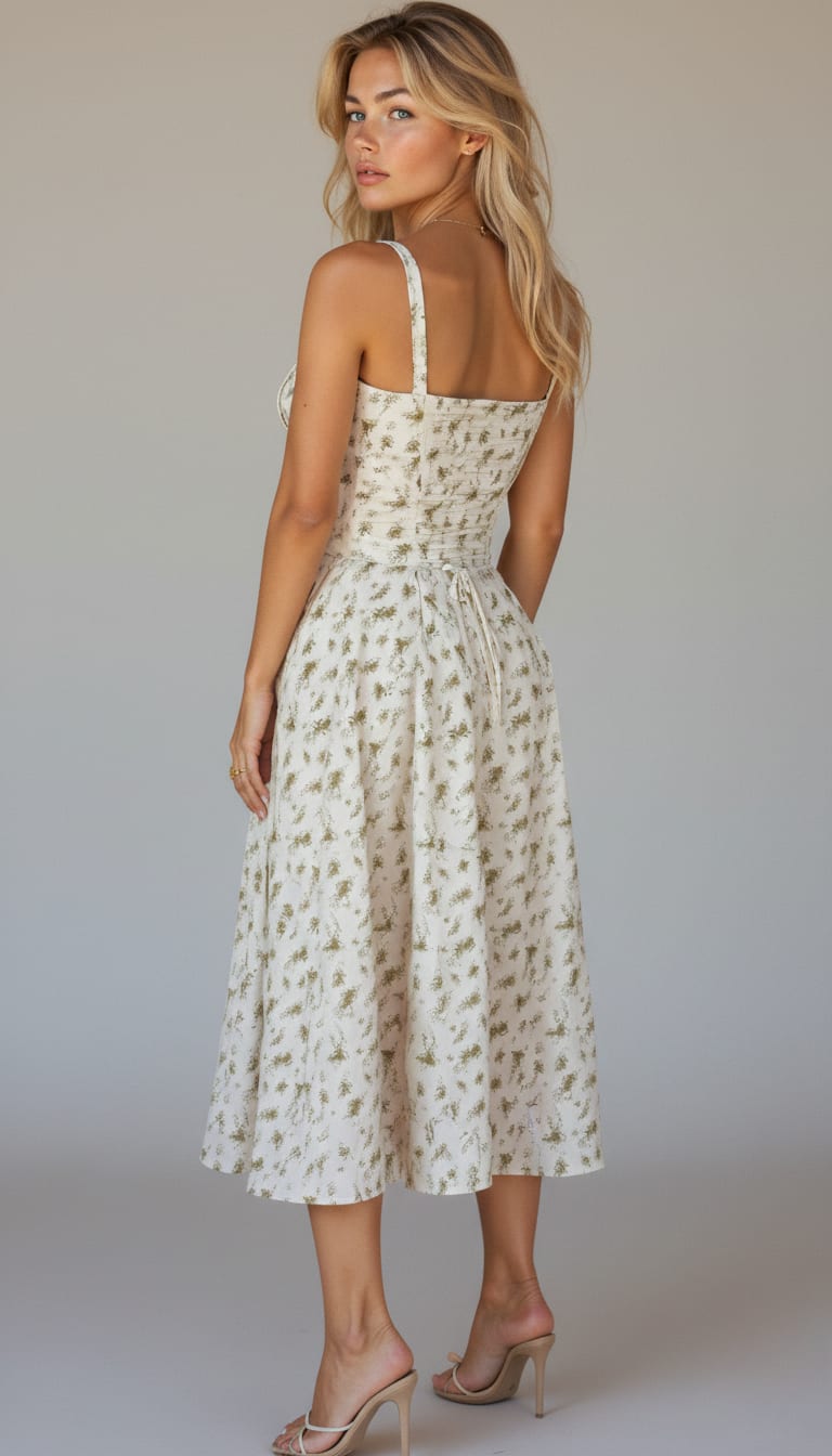 Jeanette Floral Satin Midi Dress