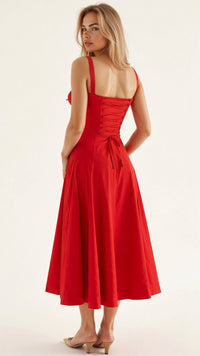 Jeanette Floral Satin Midi Dress