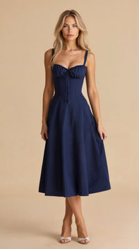 Jeanette Floral Satin Midi Dress