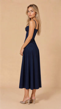 Jeanette Floral Satin Midi Dress