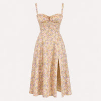 Jeanette Floral Satin Midi Dress