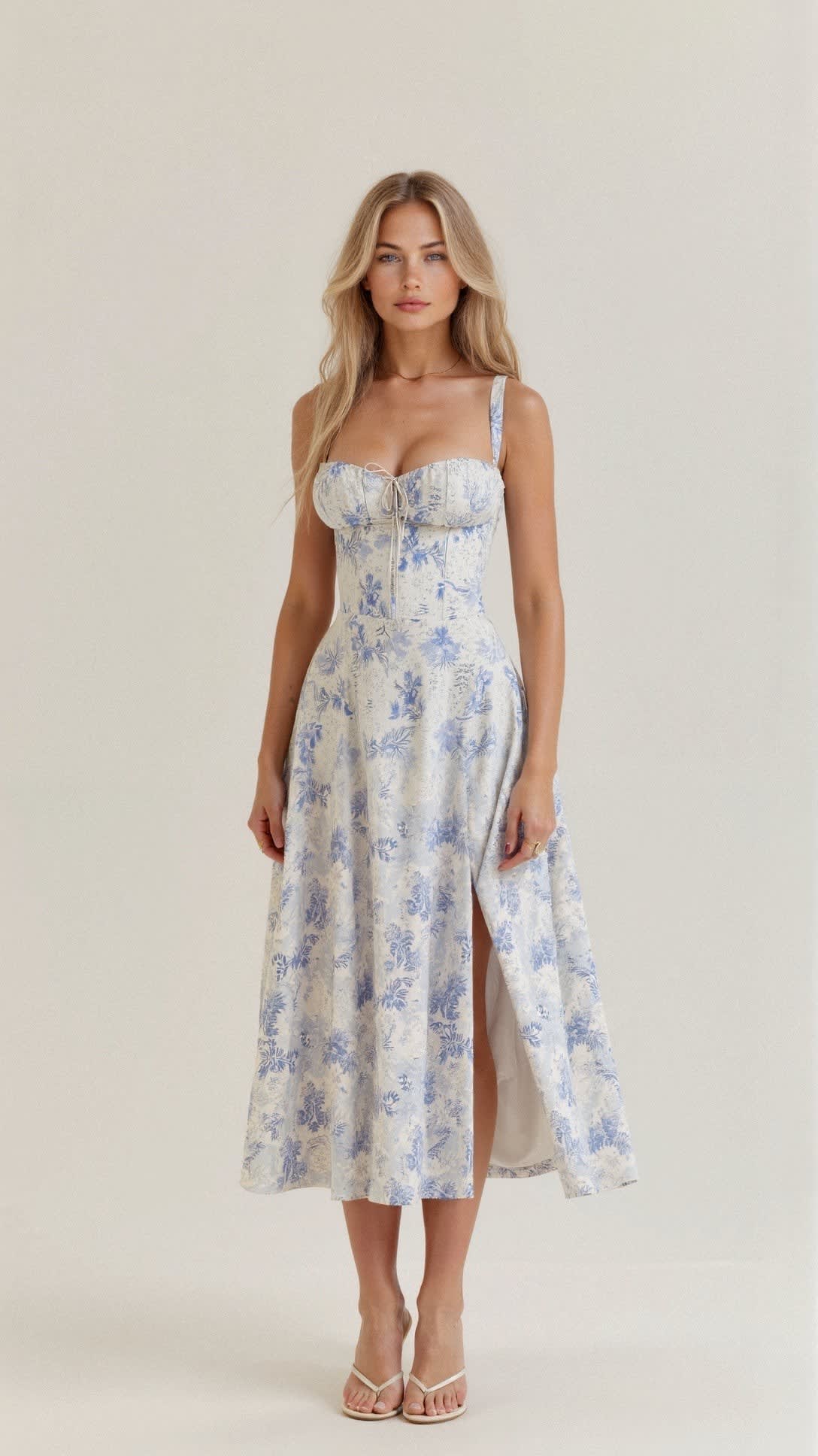 Jeanette Floral Satin Midi Dress_8