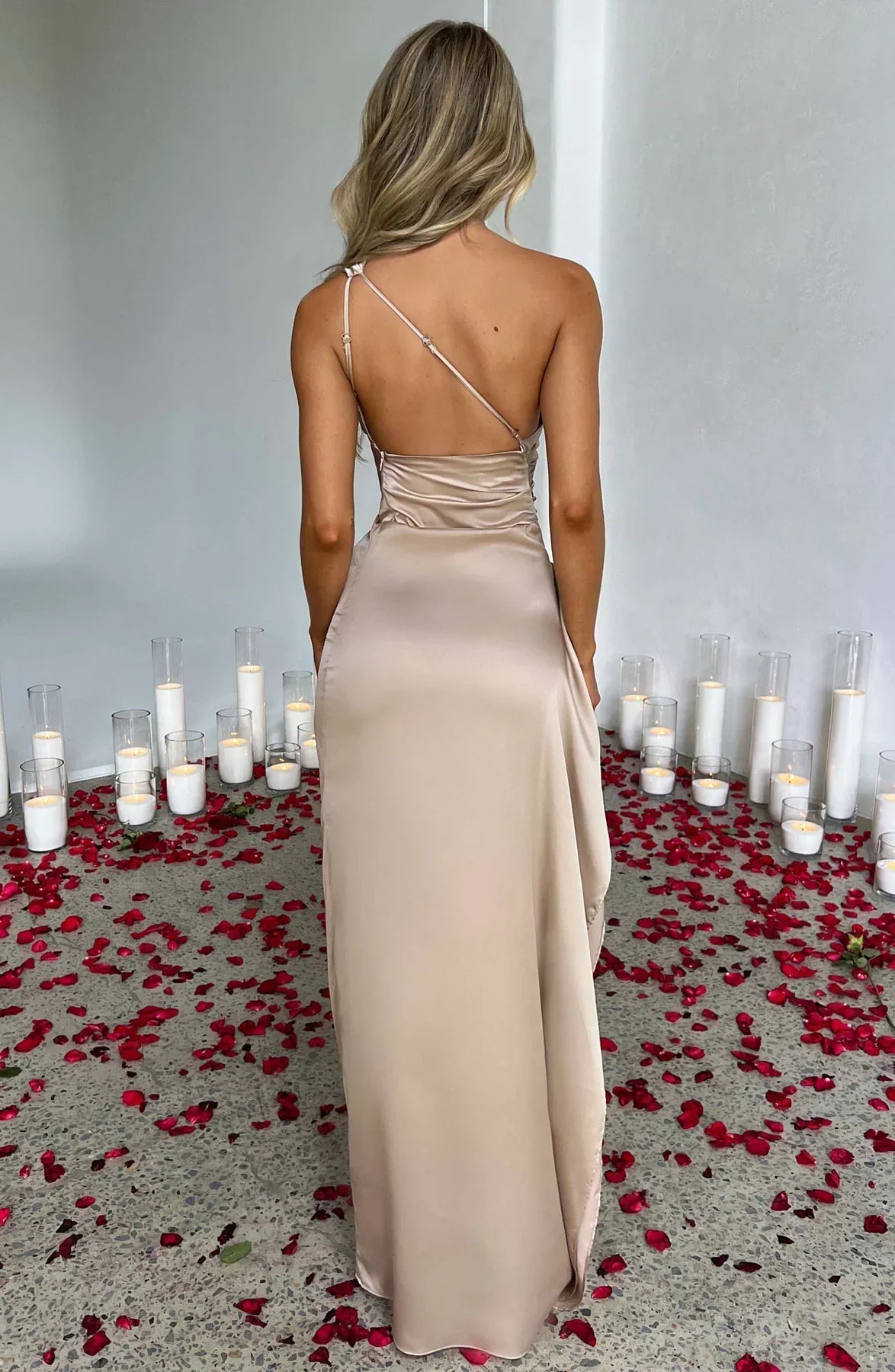 Mabelle Satin Split Maxi Dress