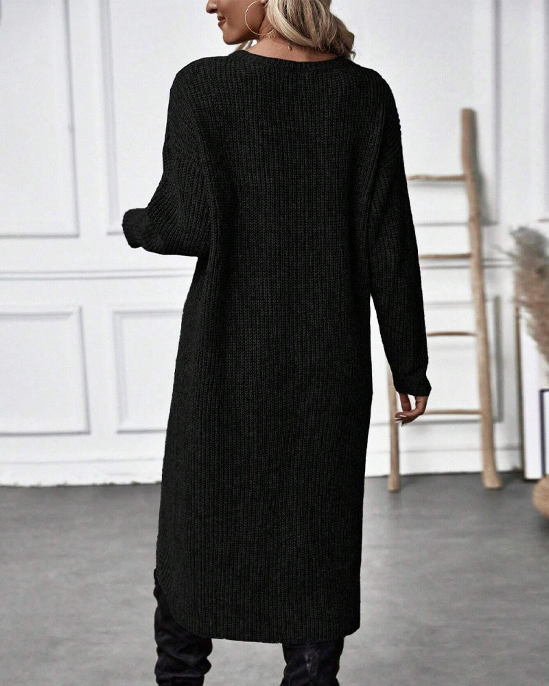 Emily Oversized Asymmetrical Long Sleeve Tunic Sweater