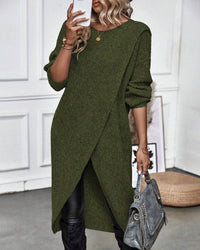 Emily Oversized Asymmetrical Long Sleeve Tunic Sweater