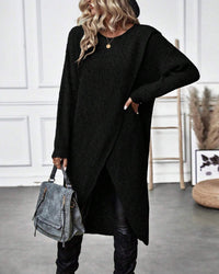 Emily Oversized Asymmetrical Long Sleeve Tunic Sweater