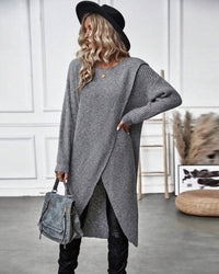 Emily Oversized Asymmetrical Long Sleeve Tunic Sweater