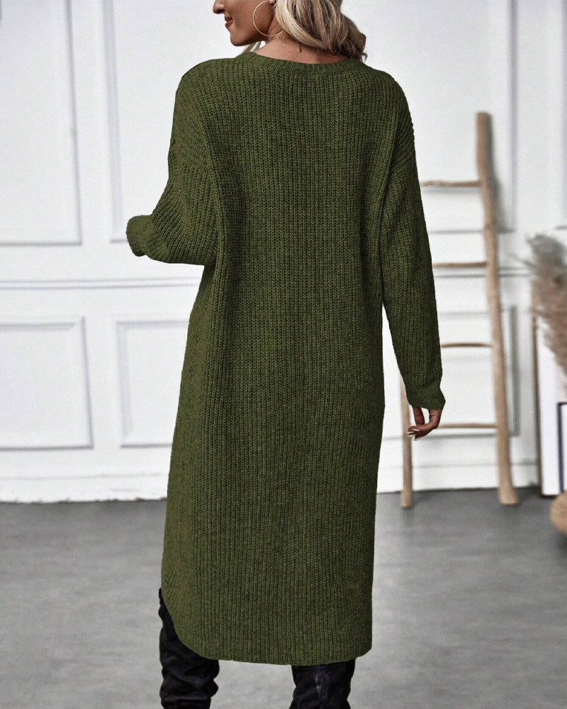 Emily Oversized Asymmetrical Long Sleeve Tunic Sweater