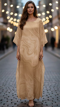 Cecelia Wedding Guest Batwing Sleeve Kaftan Maxi Dress