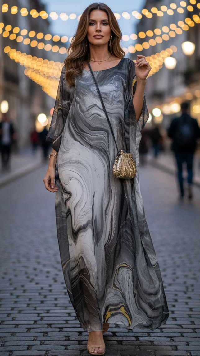 Cecelia Wedding Guest Batwing Sleeve Kaftan Maxi Dress
