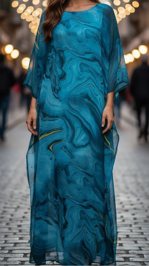 Cecelia Wedding Guest Batwing Sleeve Kaftan Maxi Dress_5