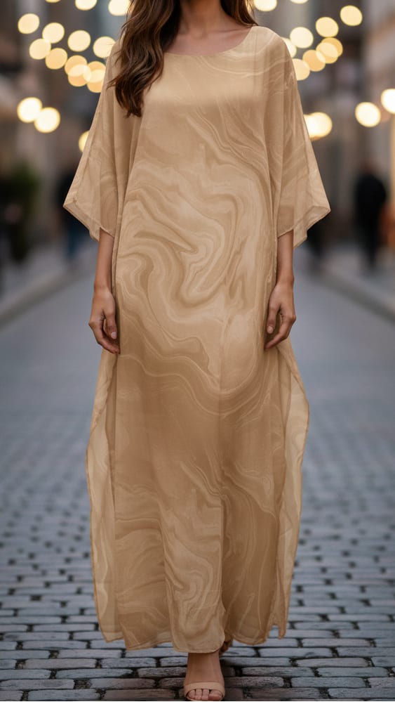 Cecelia Wedding Guest Batwing Sleeve Kaftan Maxi Dress_7