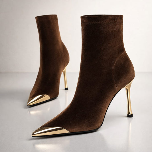 Runa Faux Suede Stretch Ankle Boots_1