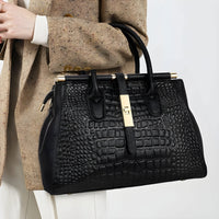 Bernadette Croc Embossed Leather Handbag