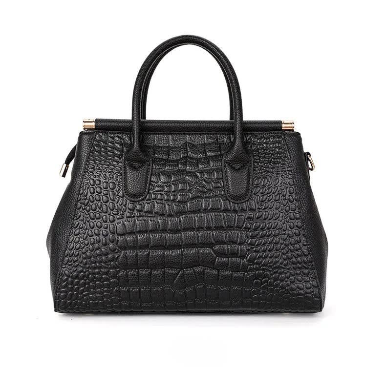 Bernadette Croc Embossed Leather Handbag_5