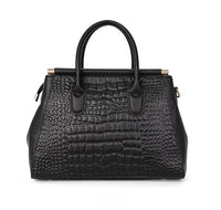 Bernadette Croc Embossed Leather Handbag