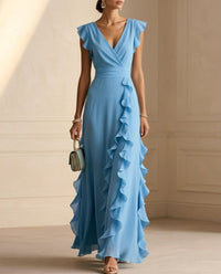 Carys Ruffle Wedding Guest Maxi Dress