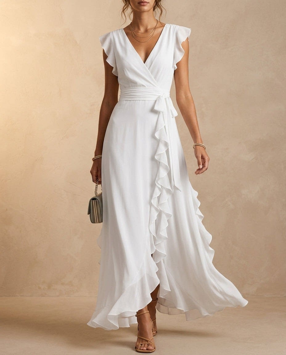 Carys Ruffle Wedding Guest Maxi Dress