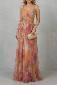 Koa Printed V Neck Maxi Dress