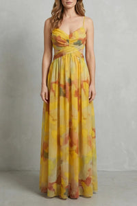 Koa Printed V Neck Maxi Dress