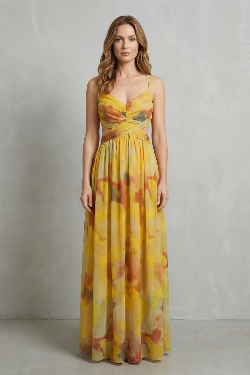 Koa Printed V Neck Maxi Dress_12