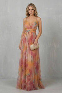 Koa Printed V Neck Maxi Dress
