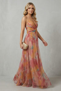 Koa Printed V Neck Maxi Dress