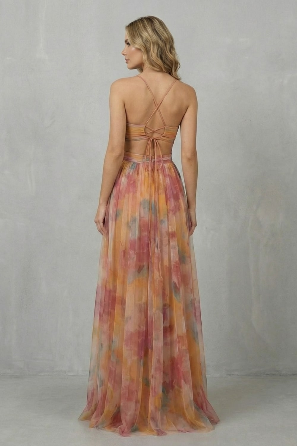 Koa Printed V Neck Maxi Dress