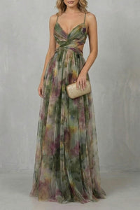Koa Printed V Neck Maxi Dress