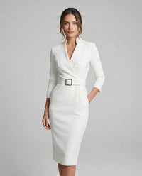 Tilda Belted Long Sleeve Midi Dress