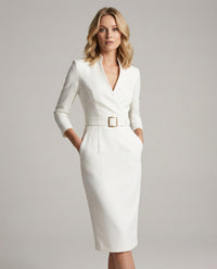 Tilda Belted Long Sleeve Midi Dress