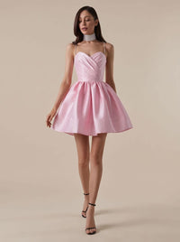 Ellie Satin Sweetheart Party Mini Dress