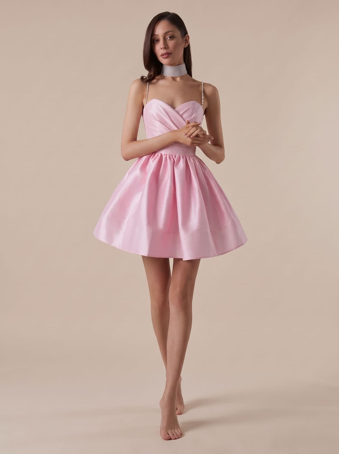 Ellie Satin Sweetheart Party Mini Dress