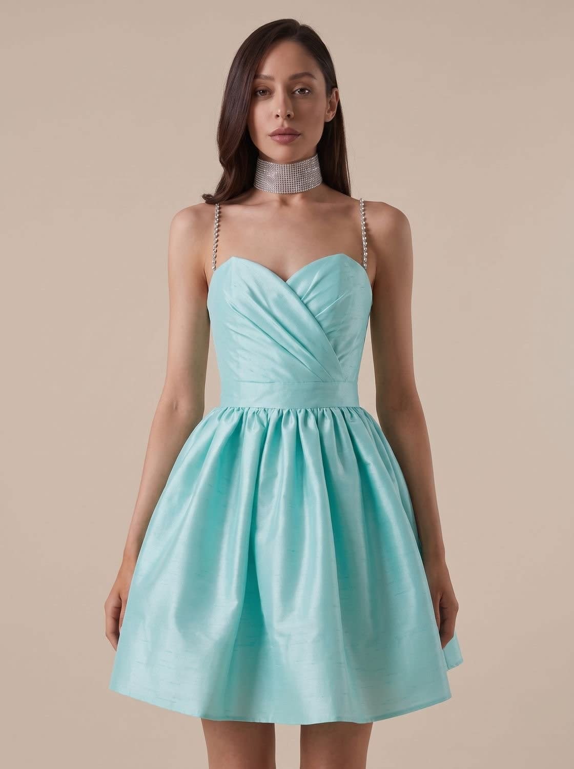 Ellie Satin Sweetheart Party Mini Dress_11