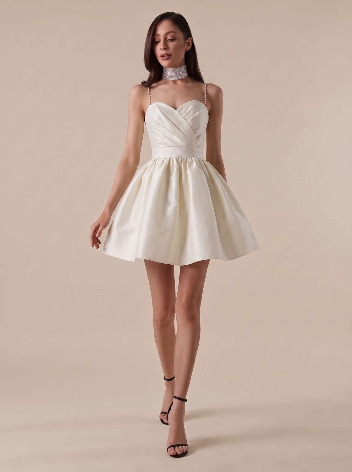 Ellie Satin Sweetheart Party Mini Dress