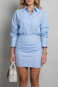 Ingrid Striped Shirt Mini Dress