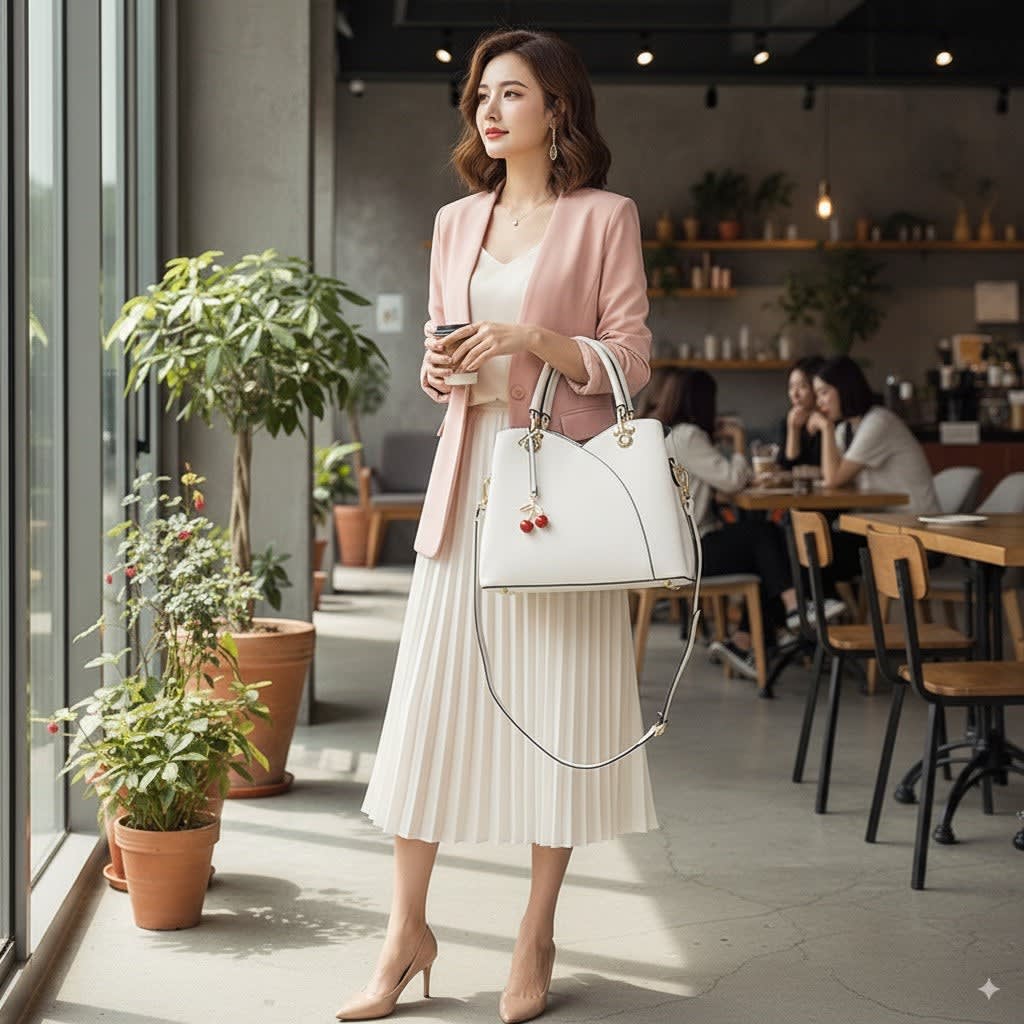 Arlene Cherry Charm Top Handle Handbag_2