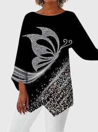 Elaina Printed Crew Neck Top