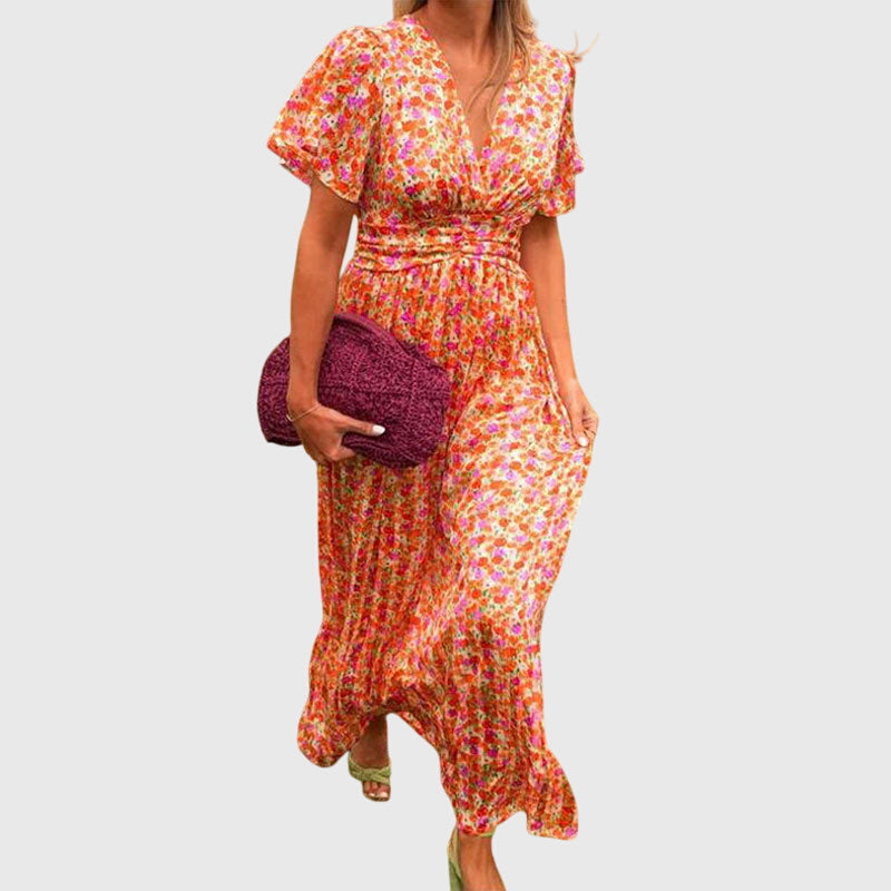 Eartha Floral V-Neck Maxi Dress_3