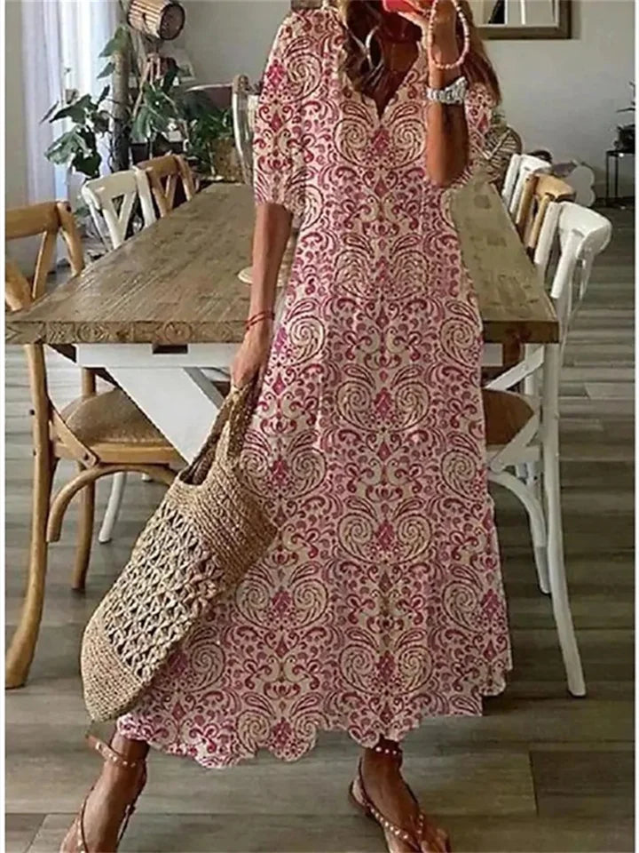 Irisa Floral V-Neck Maxi Dress_5