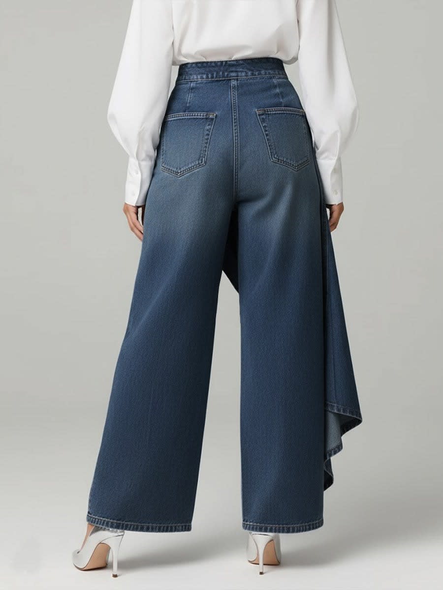 Jessie Wrap Front Wide Leg Jeans