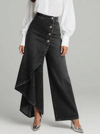 Jessie Wrap Front Wide Leg Jeans