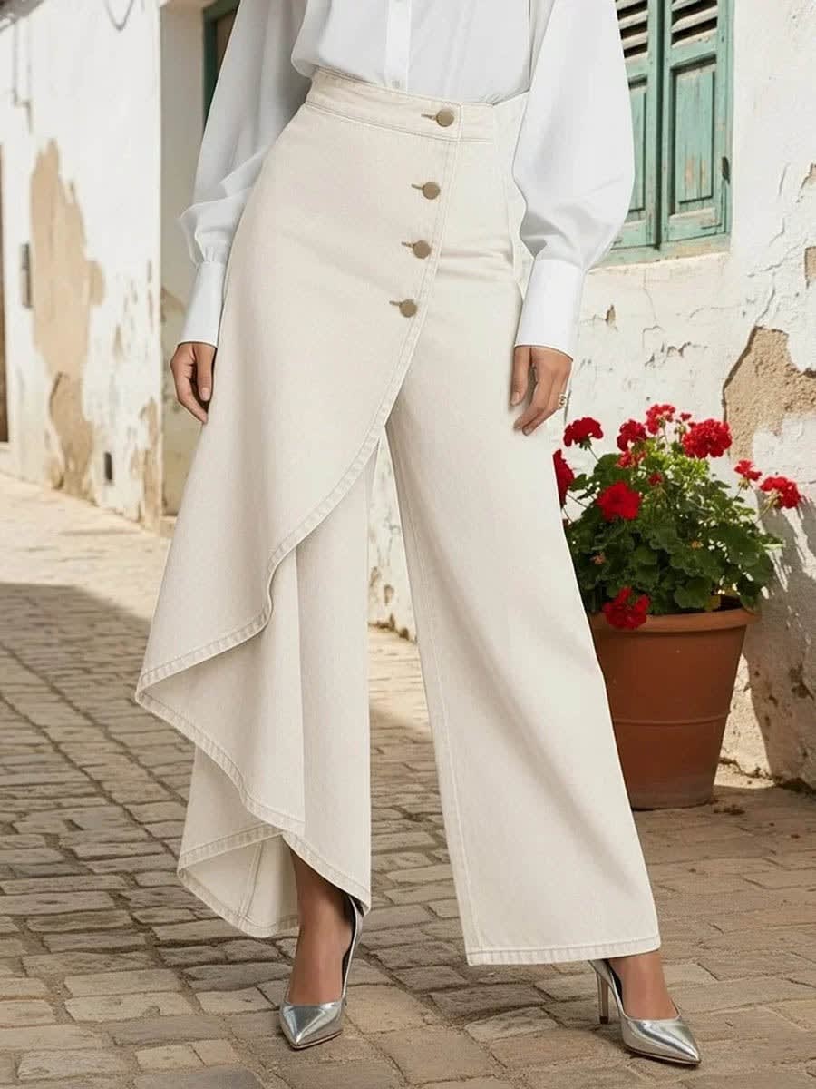 Jessie Wrap Front Wide Leg Jeans