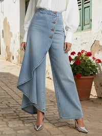 Jessie Wrap Front Wide Leg Jeans