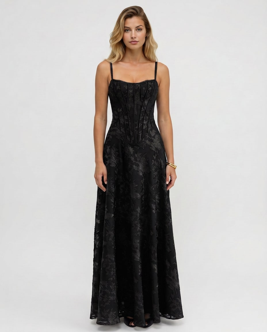 Theodora Corset Bodice Maxi Dress