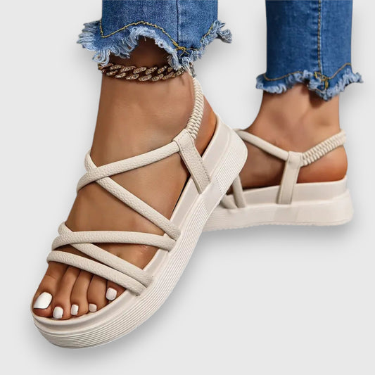 Allison Cushioned Slip-On Comfort Sandals Beige