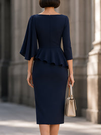 Iolanthe Peplum Wedding Guest Midi Dress