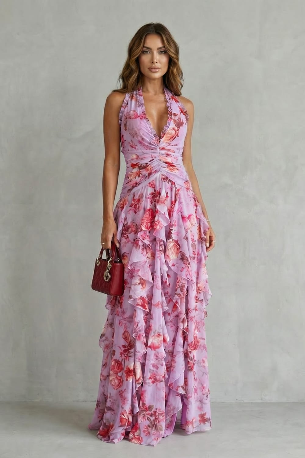 Tiana Floral Ruffle Maxi Dress